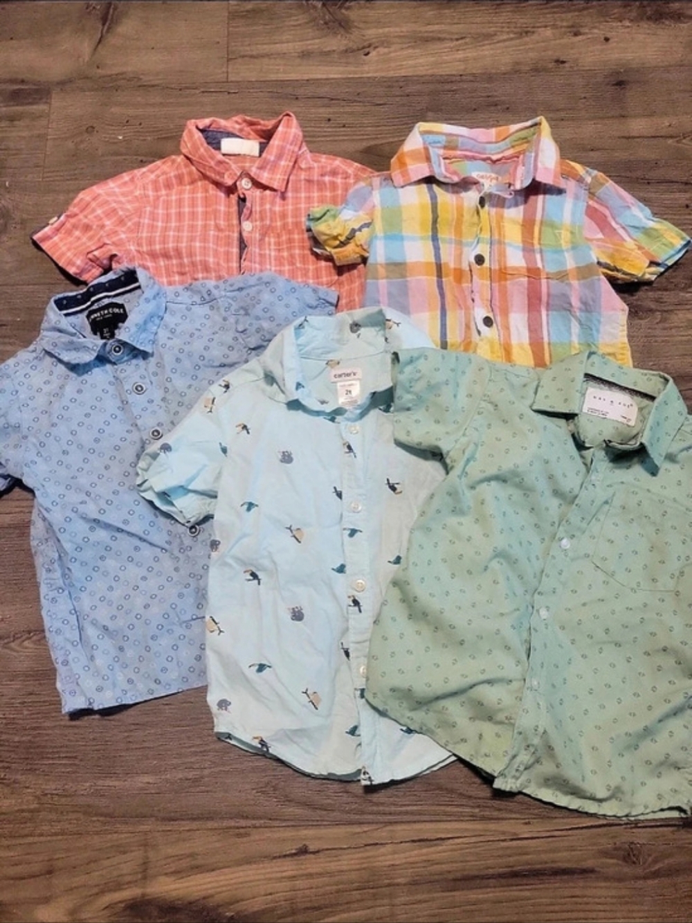 Carter's Boys 2T Button-Down Shirt Bundle Blue & Multi